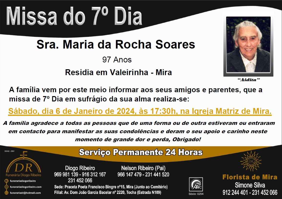 Missa 7º Dia Maria da Rocha Soares “Aidita”