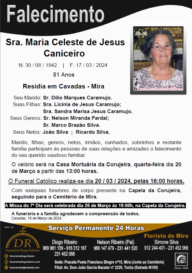 Sra. Maria Celeste de Jesus Caniceiro