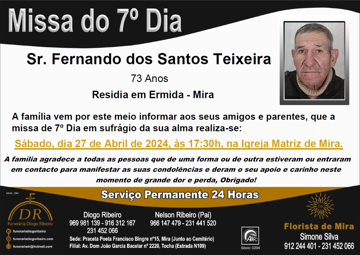 Missa 7º Dia Fernando dos Santos Teixeira