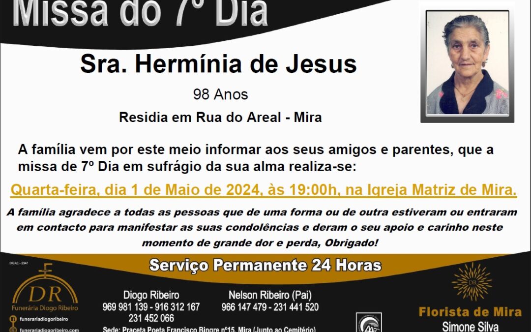 Missa 7º Dia Hermínia de Jesus