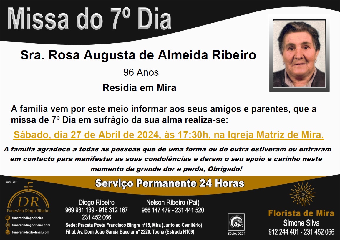 Missa 7º Dia Rosa Augusta de Almeida Ribeiro