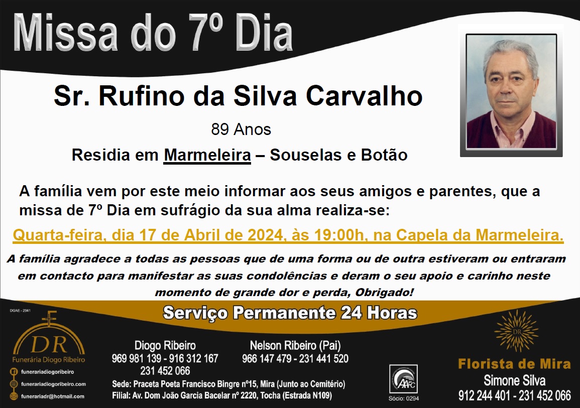 Missa 7º Dia Rufino da Silva Carvalho