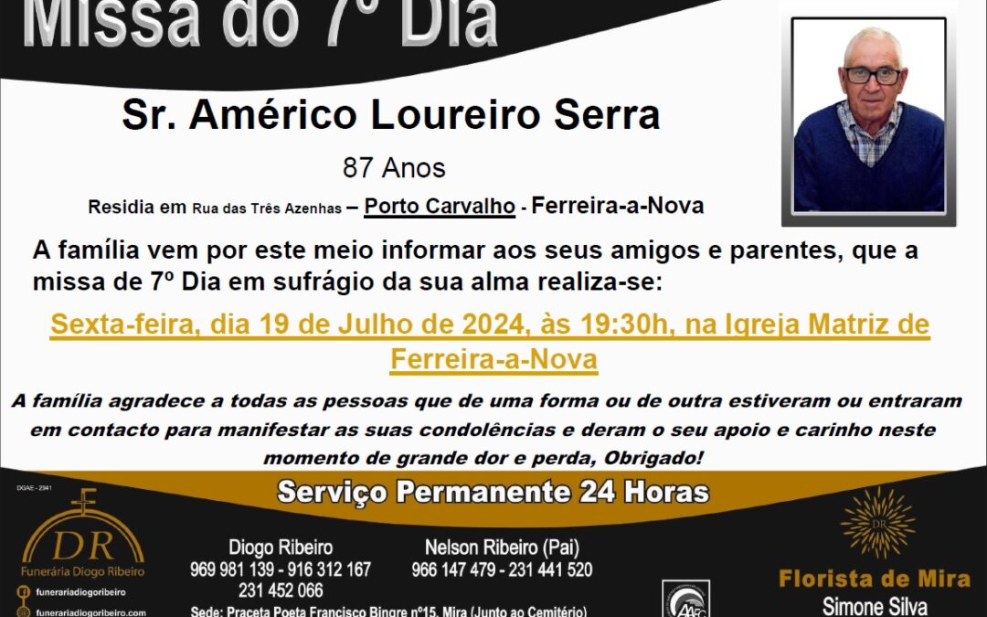 Missa 7º Dia Américo Loureiro Serra