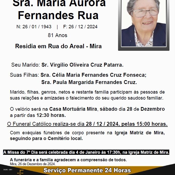 Sra. Maria Aurora Fernandes Rua