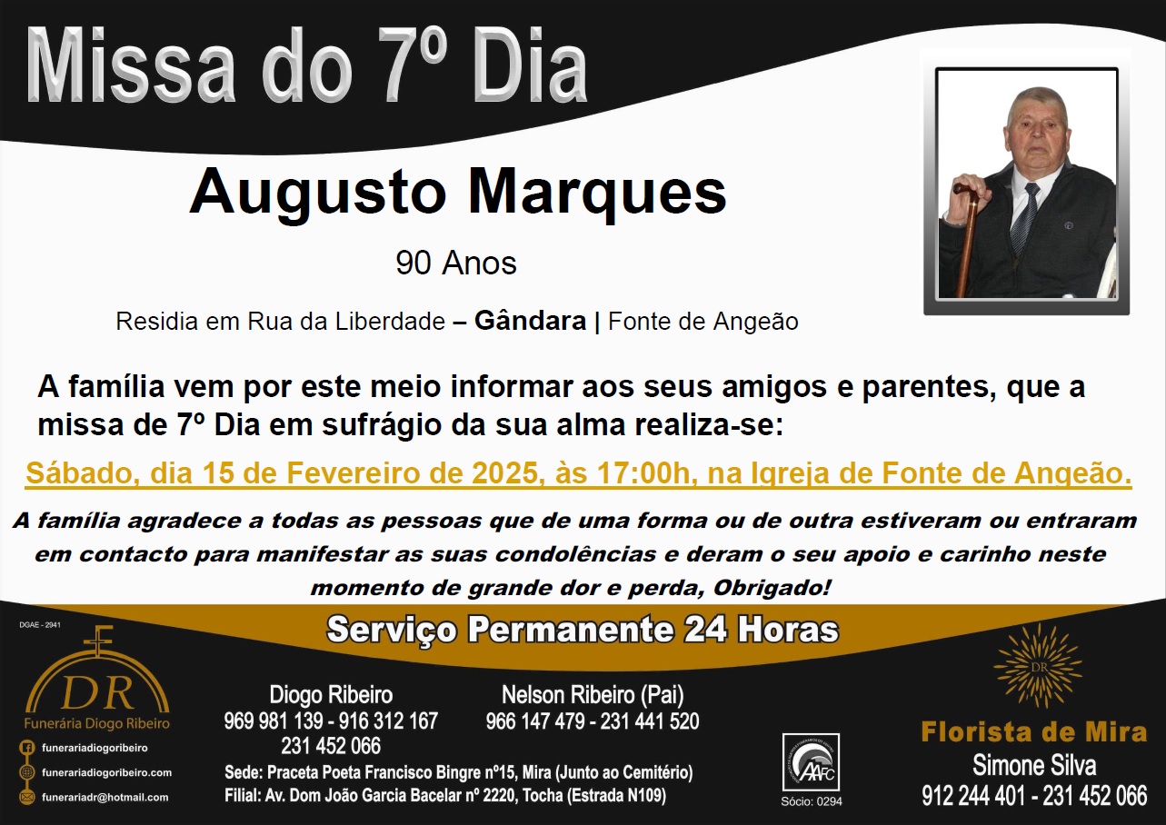 Missa 7º Dia Augusto Marques