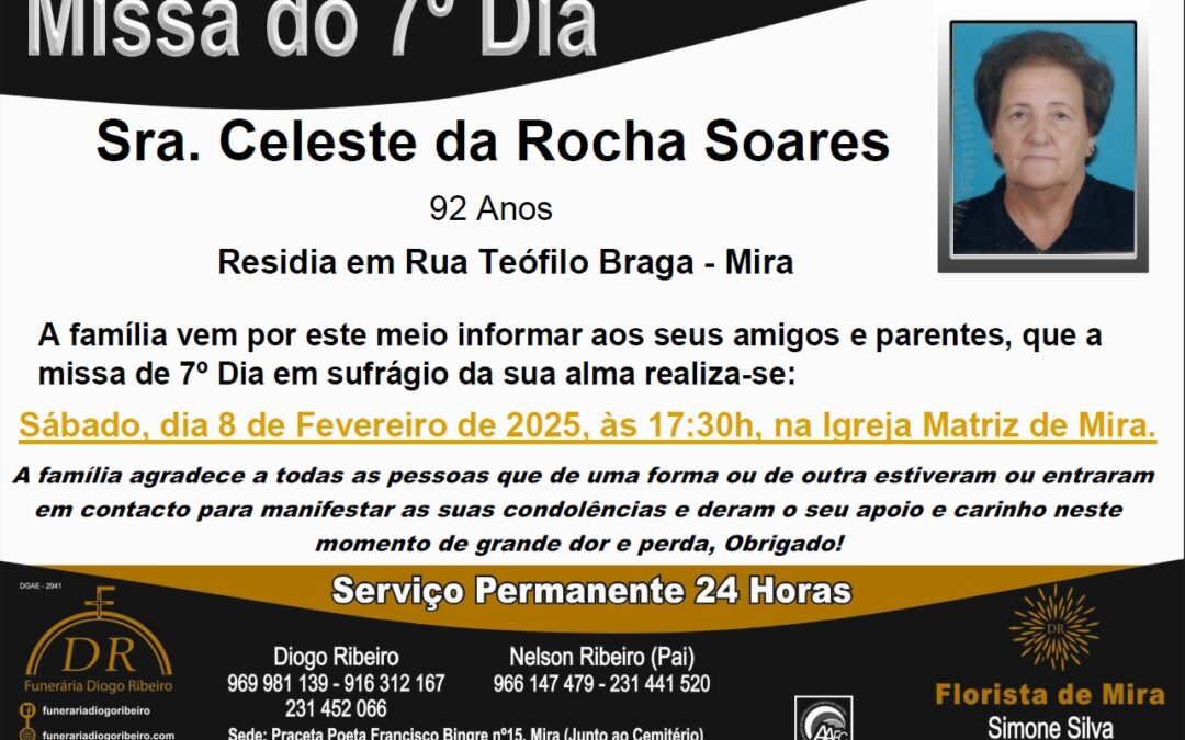 Missa 7º Dia Celeste da Rocha Soares