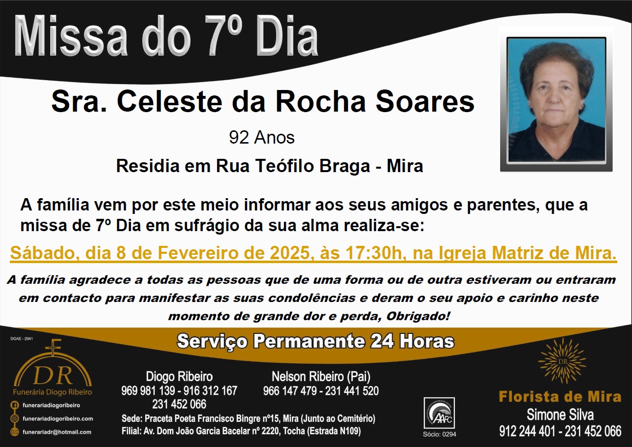 Missa 7º Dia Celeste da Rocha Soares