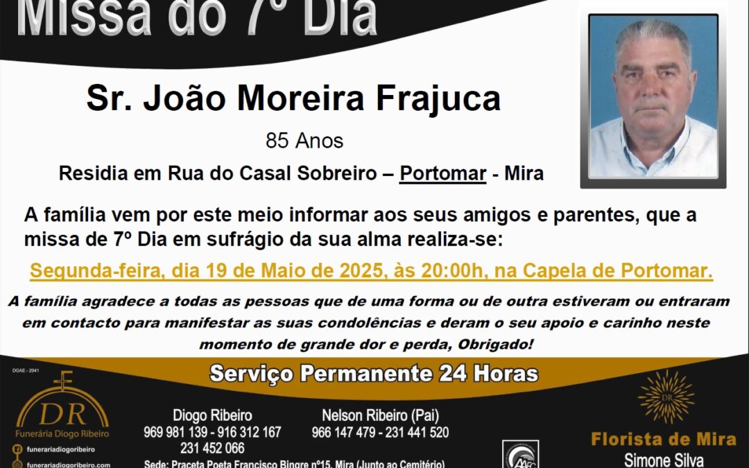 Missa 7º Dia João Moreira Frajuca