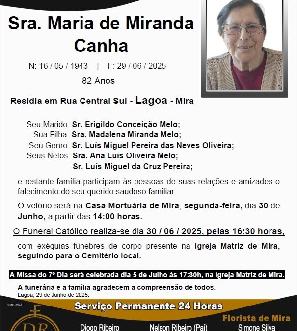 Sra. Maria de Miranda Canha