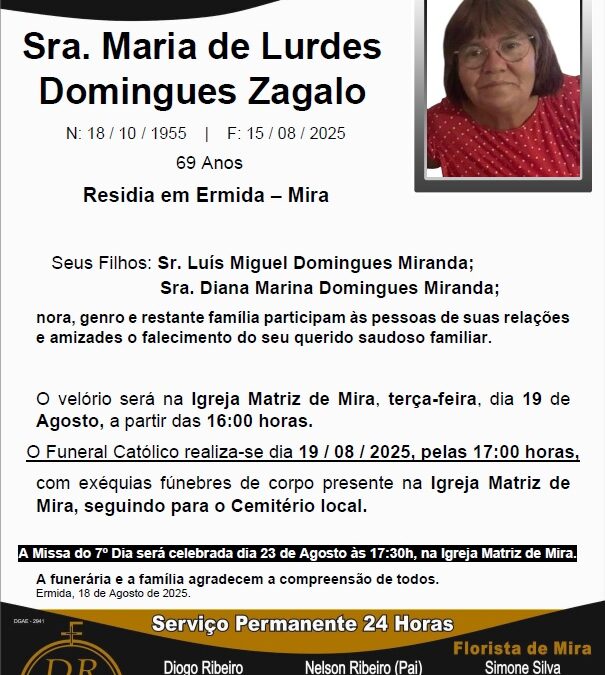 Sra. Maria de Lurdes Domingues Zagalo