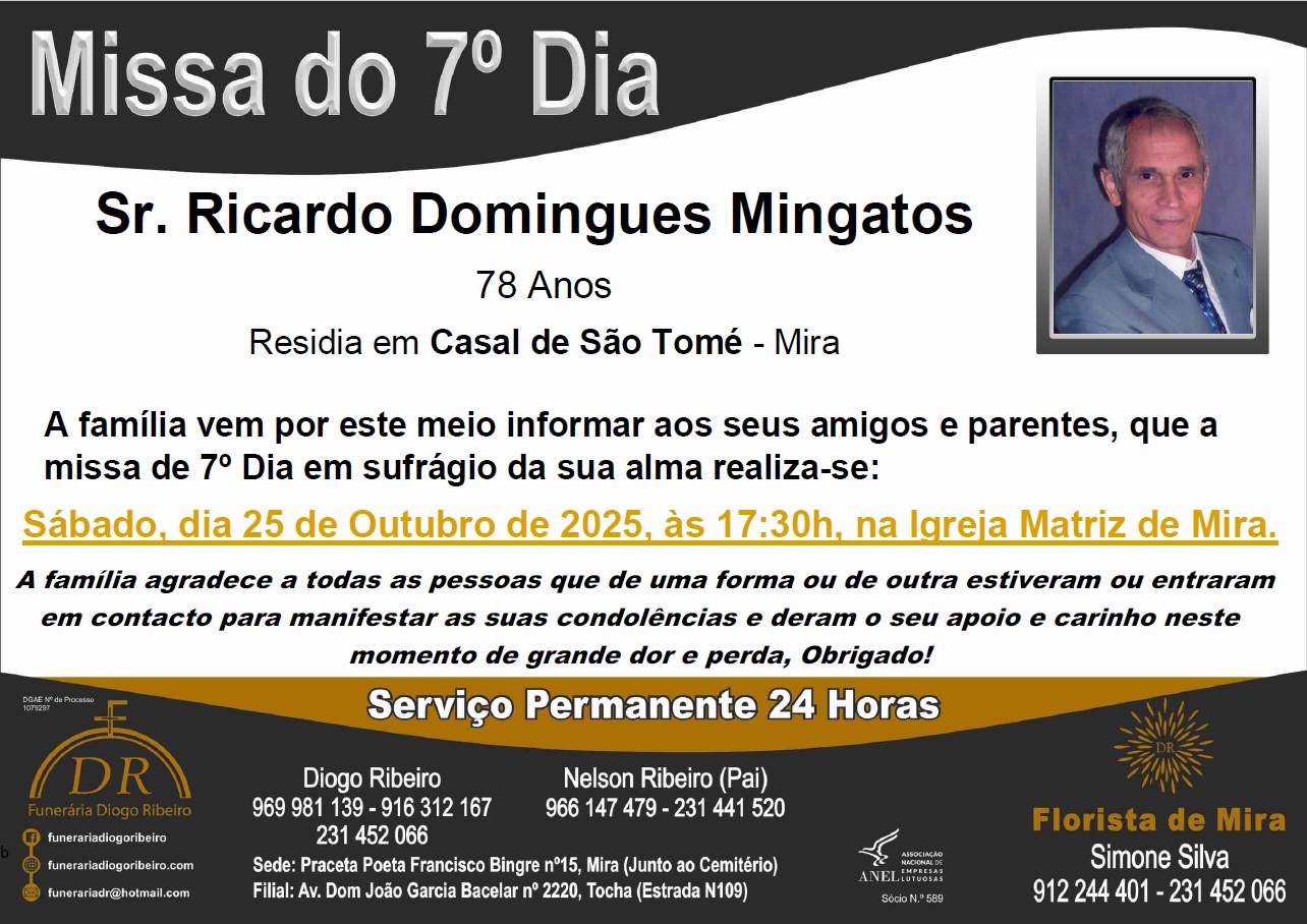 Missa 7º Dia Ricardo Domingues Mingatos