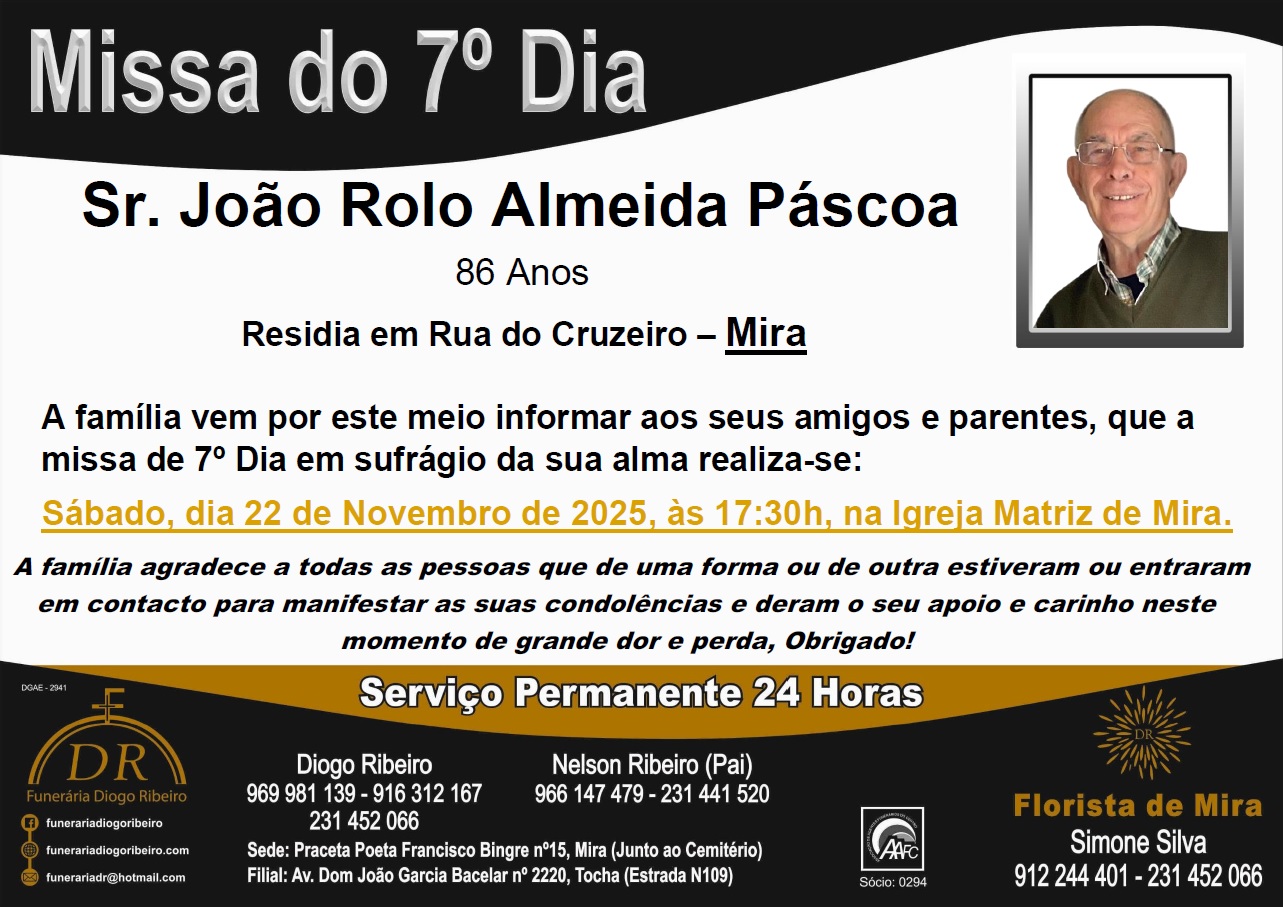 Missa 7º Dia João Rolo Almeida Páscoa