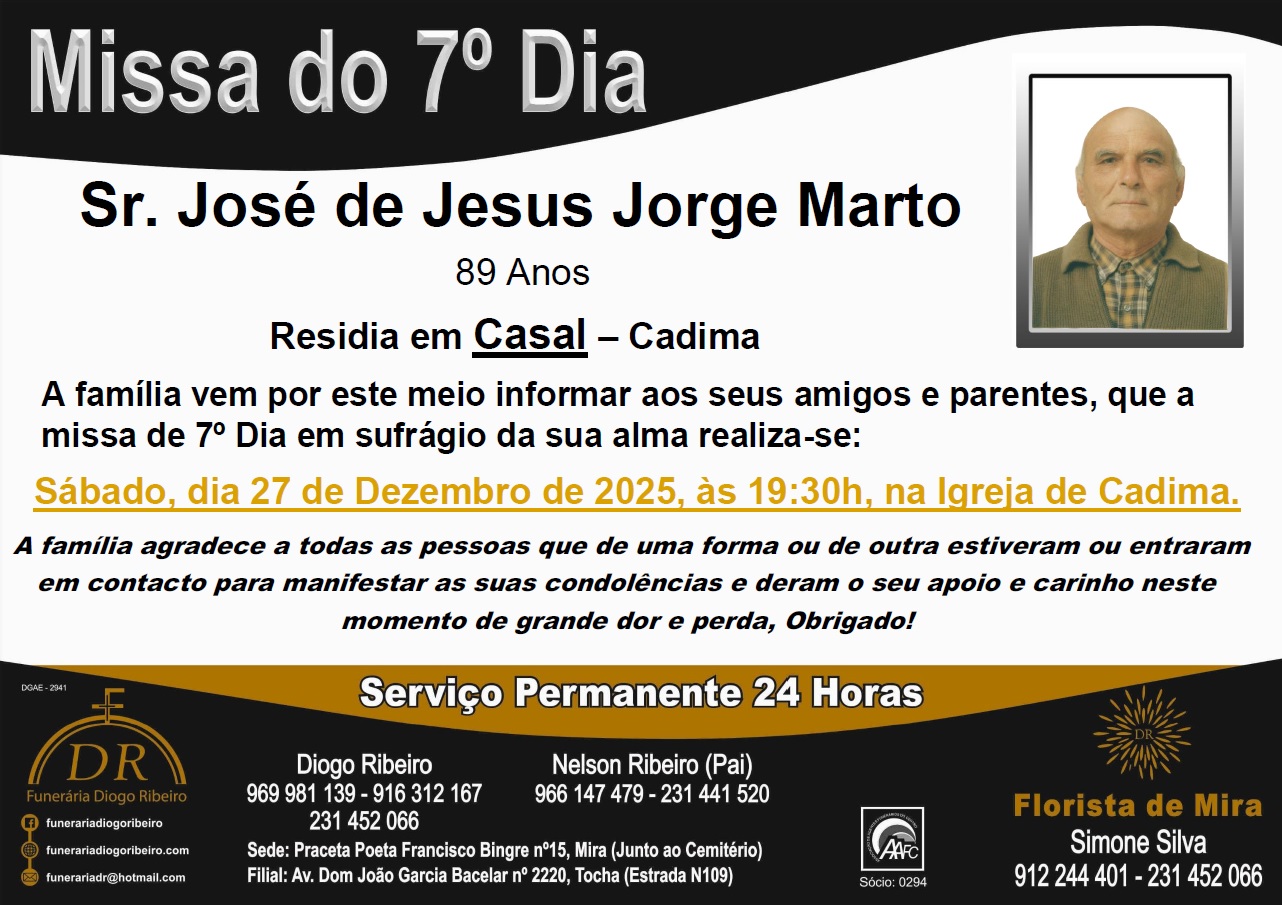 Missa 7º Dia José de Jesus Jorge Marto