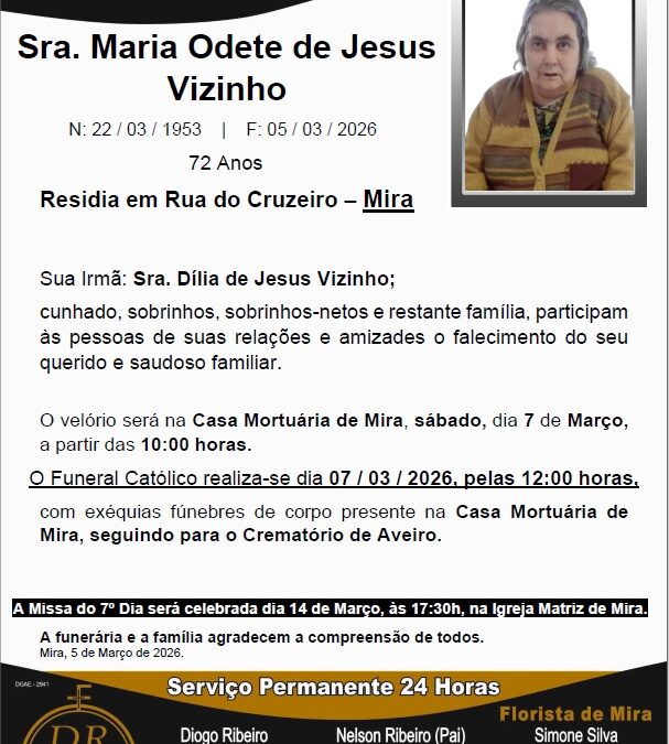 Sra. Maria Odete de Jesus Vizinho