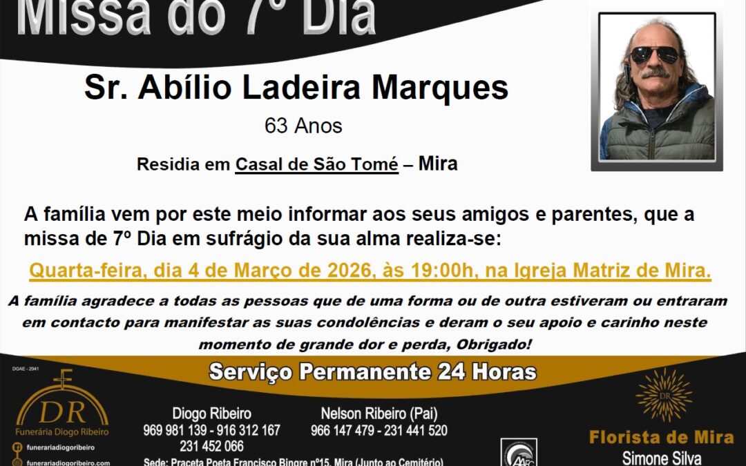 Missa 7º Dia Abílio Ladeira Marques