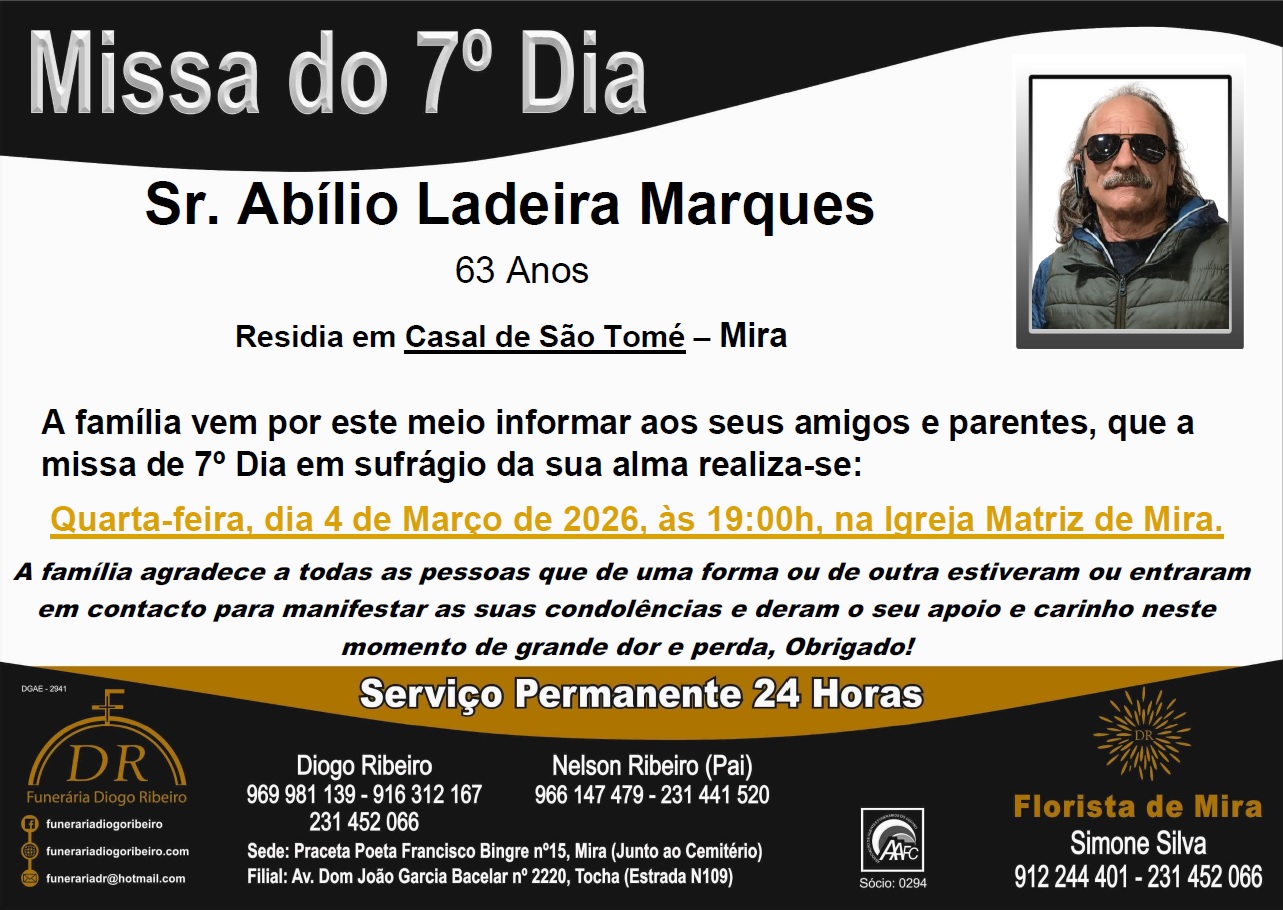 Missa 7º Dia Abílio Ladeira Marques