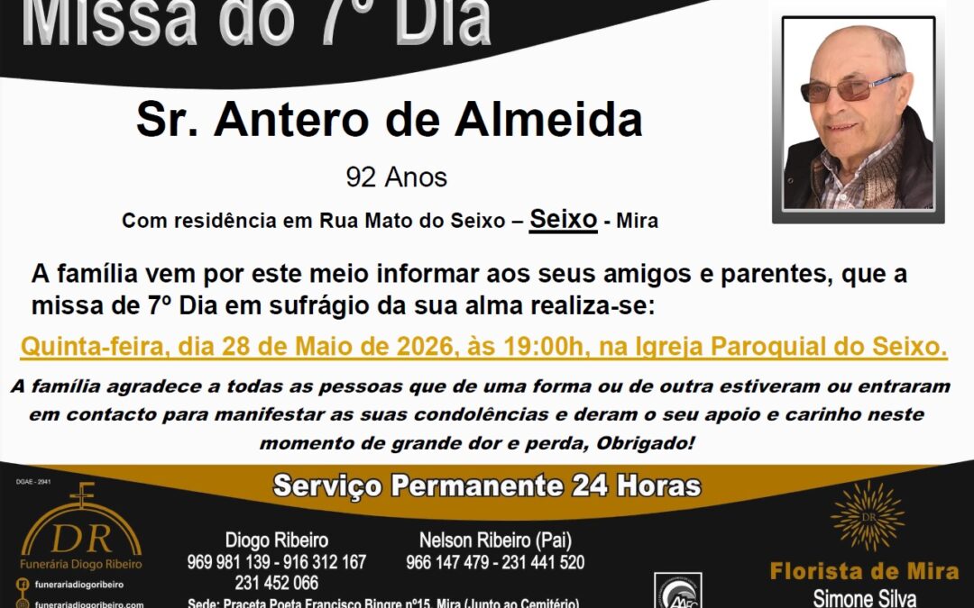 Missa 7º Dia Antero de Almeida