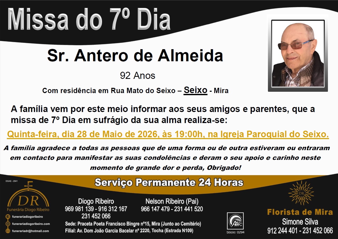 Missa 7º Dia Antero de Almeida