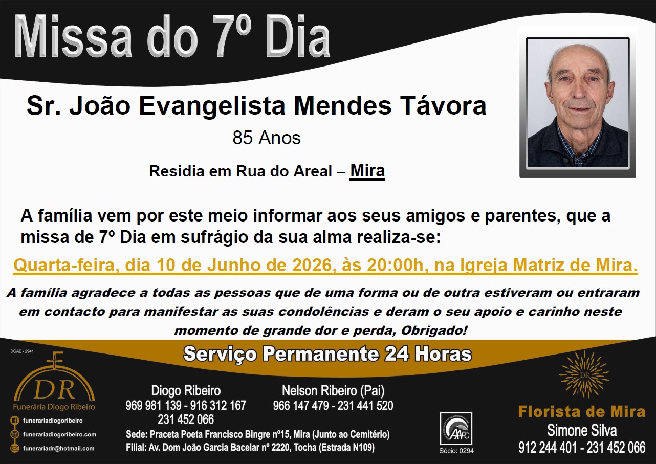 Missa 7º Dia João Evangelista Mendes Távora