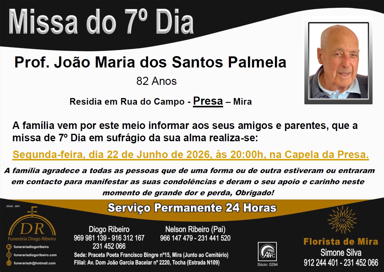 Missa 7º Dia João Maria dos Santos Palmela