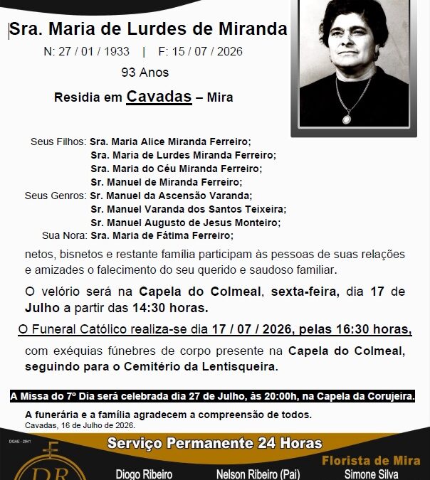 Sra. Maria de Lurdes de Miranda