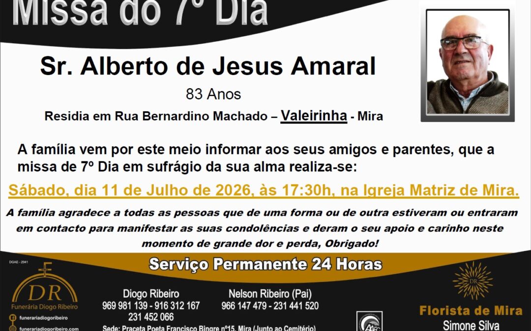 Missa 7º Dia Alberto de Jesus Amaral