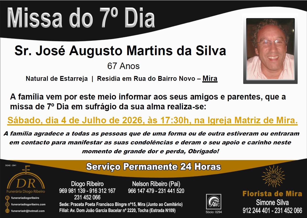 Missa 7º Dia José Augusto Martins da Silva