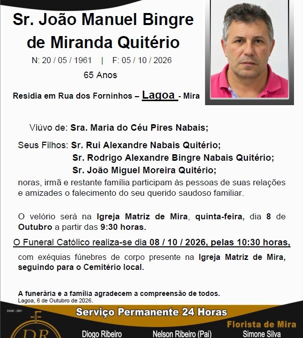 Sr. João Manuel Bingre de Miranda Quitério